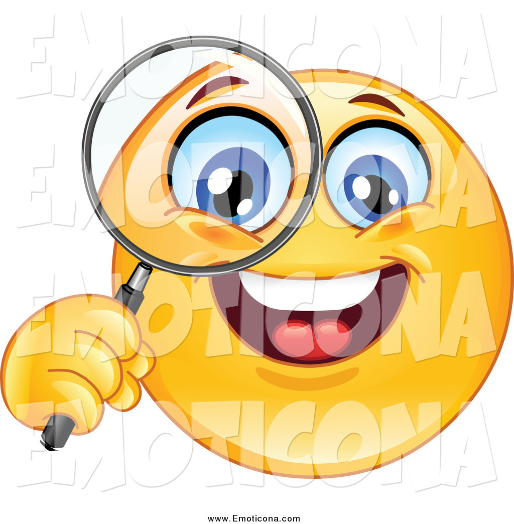 Looking through a Magnifying Glass Emoticons Looking through a Magnifying Glass Emoticons