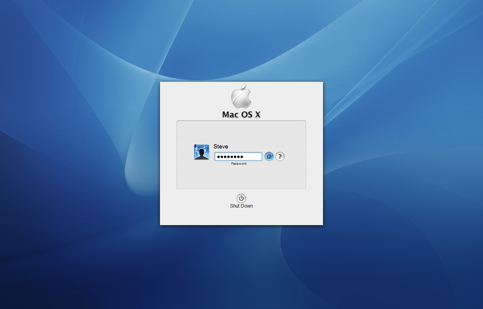Mac OS Login Screen