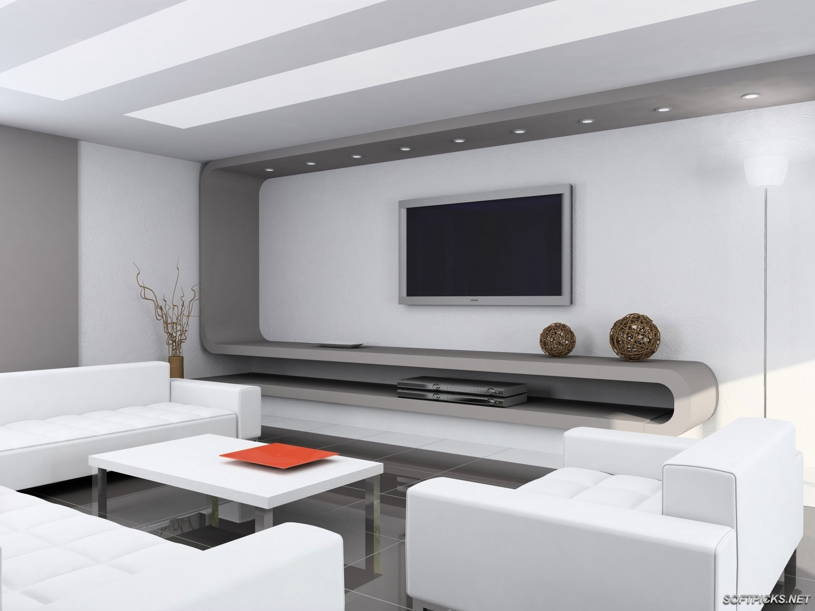 Modern Interior Design Living Room with TV