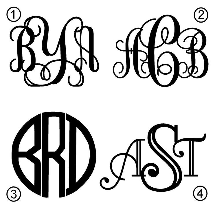 Monogram Fonts for Vinyl for Cars