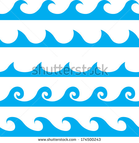 wave vector waves line ocean cartoon shutterstock clip seamless pattern beach simple vectors water clipart sea newdesignfile foam patterns via
