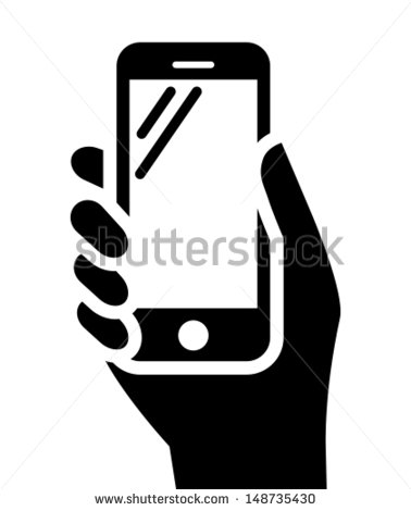 Person with Mobile Phone in Hand Icon Person with Mobile Phone in Hand Icon