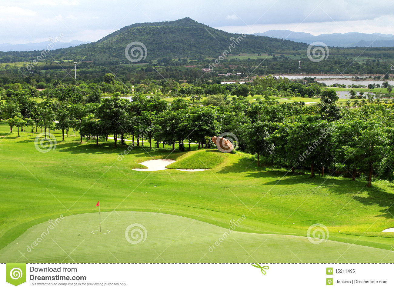 Pictures of Green Golf Course in the Morning