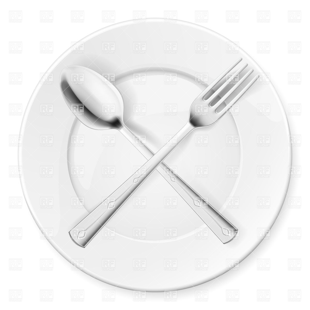 Plate and Fork Clip Art