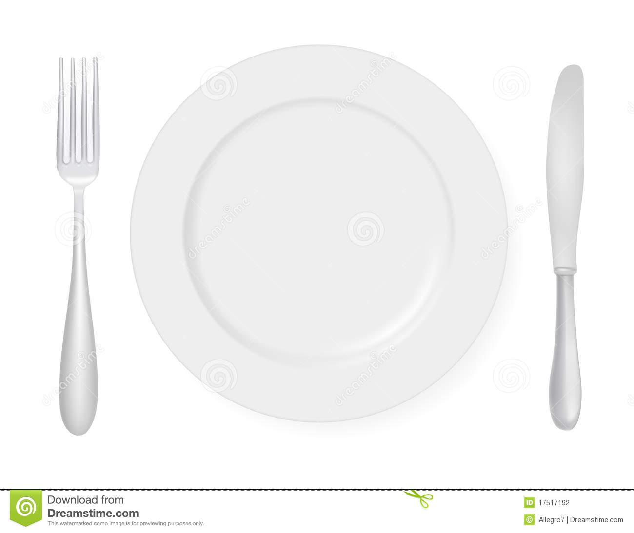 Plate Fork and Knife Vector
