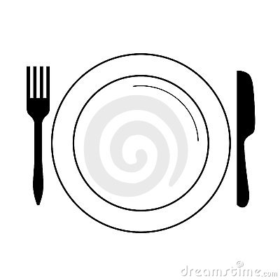 Plate Fork and Knife Vector