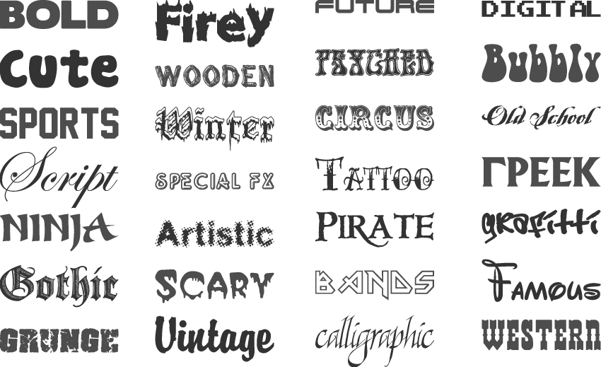 Printing Fonts Examples Printing Fonts Examples