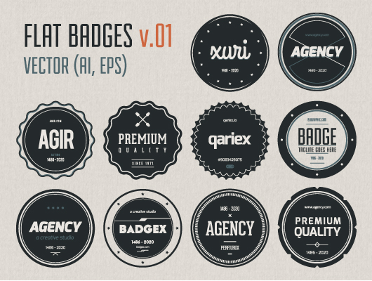 PSD Vintage Badges Template