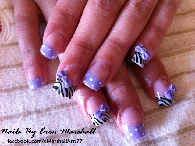 Purple Acrylic Nail Art