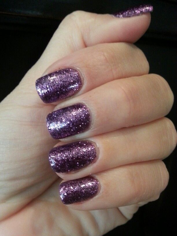 Purple Glitter Gel Nails