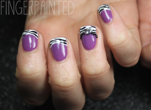 Purple Zebra Acrylic Nails