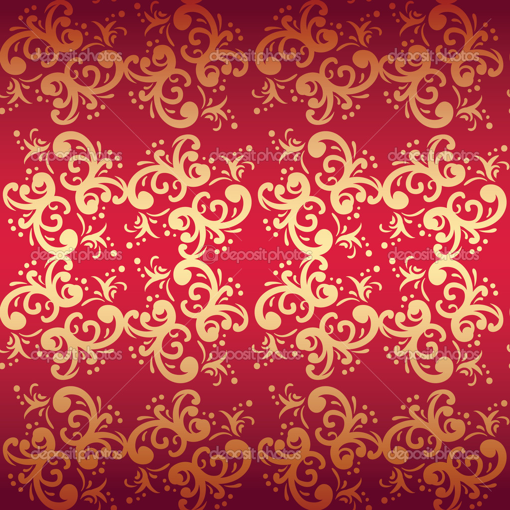 Red and Black Floral Vector
