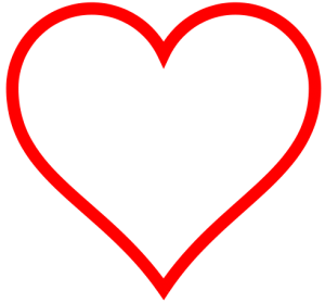 Red Heart Outline Clip Art