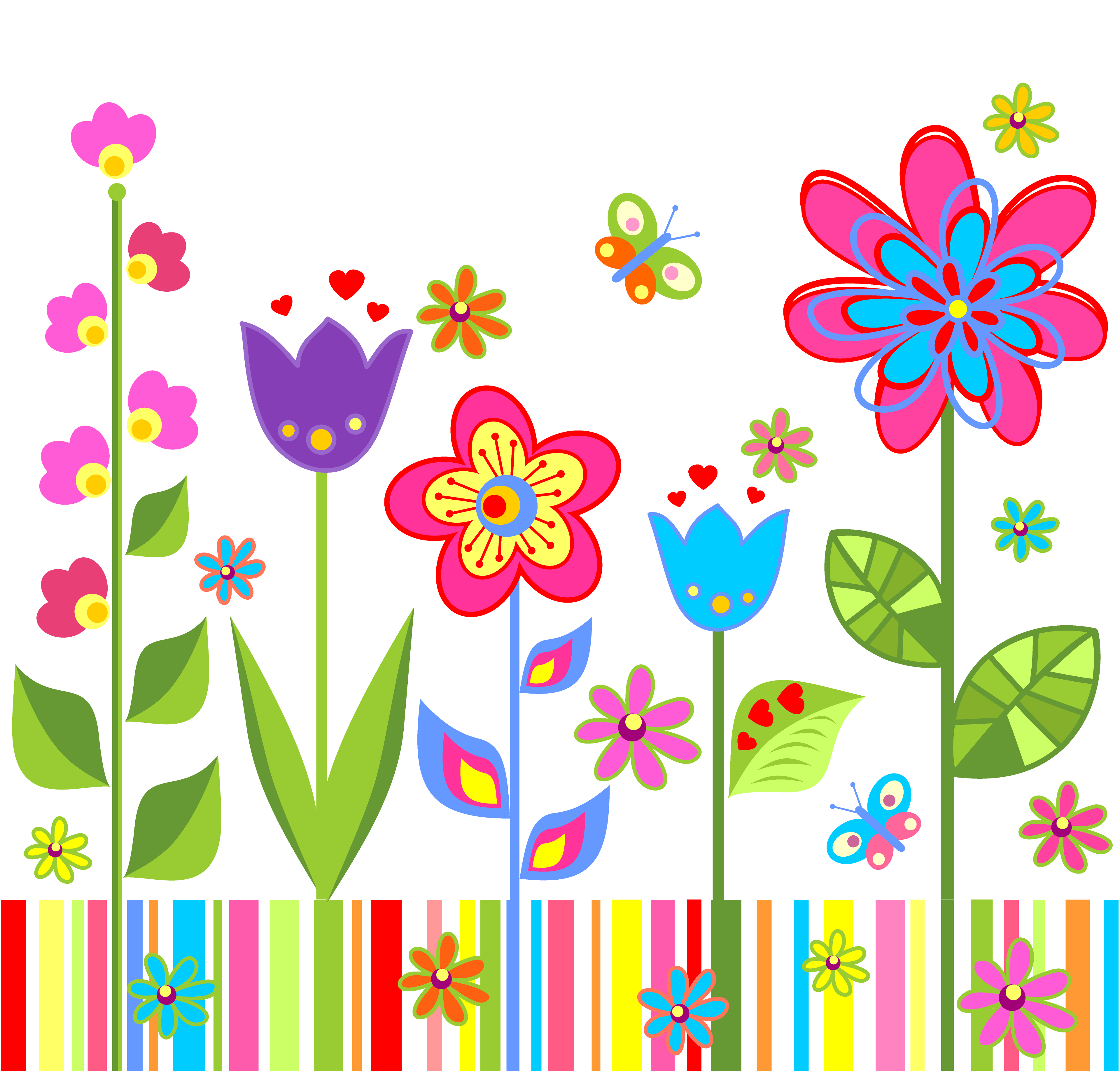 Spring Flowers Clip Art Vector