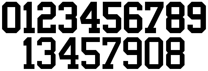 Varsity Block Font Numbers