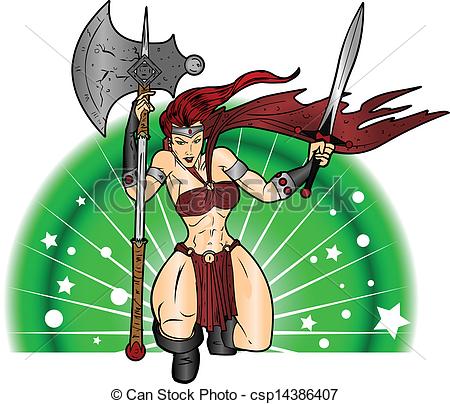 Vector Clip Art Women Warriors Vector Clip Art Women Warriors