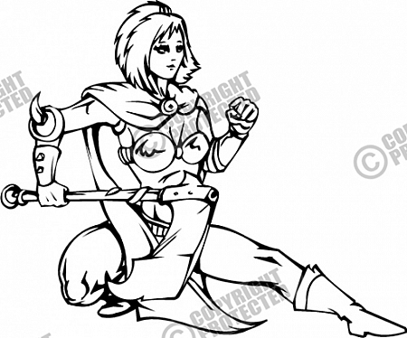 Vector Clip Art Women Warriors