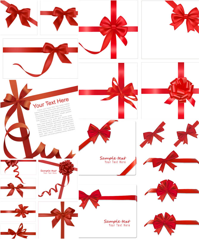 Vector Red Ribbon Bow Template Vector Red Ribbon Bow Template