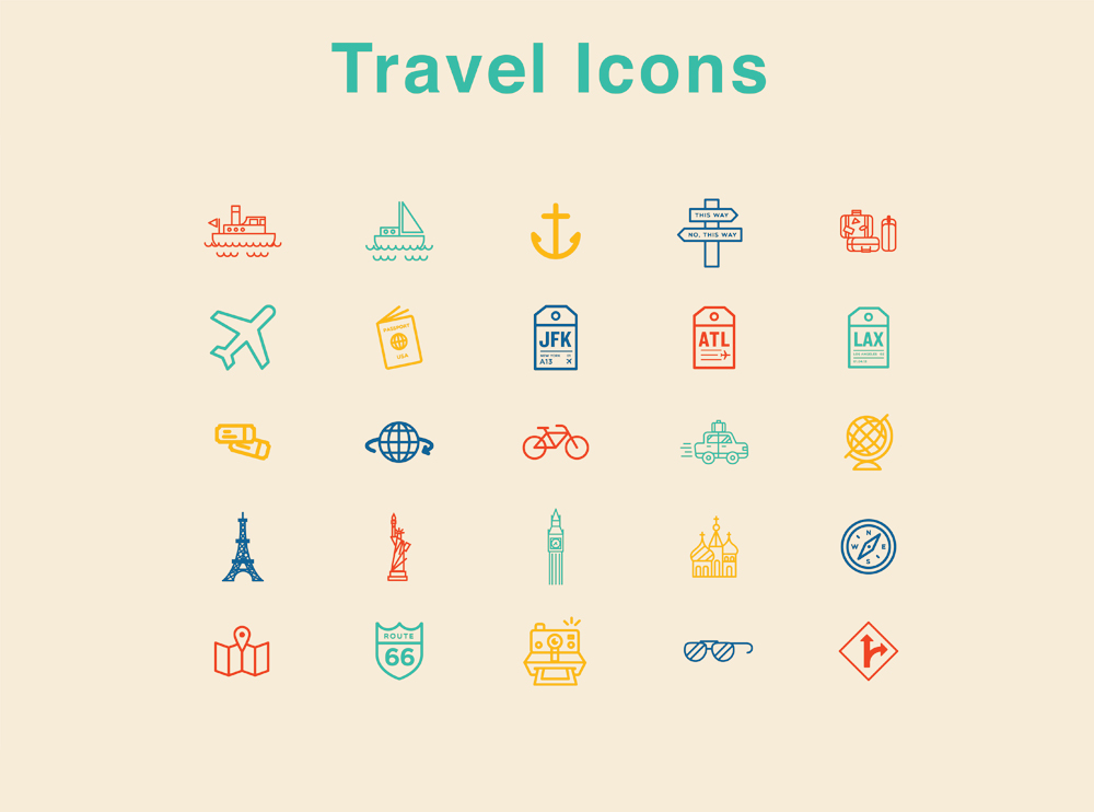 Vector Travel Icons Free