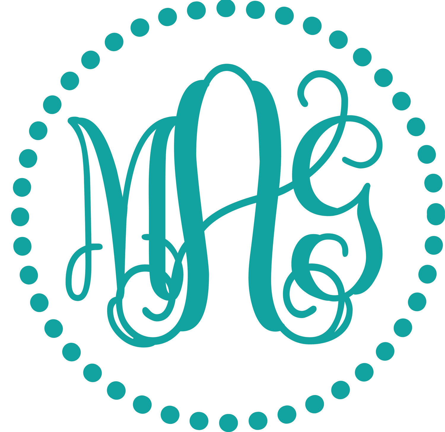 Vinyl Circle Monogram Font