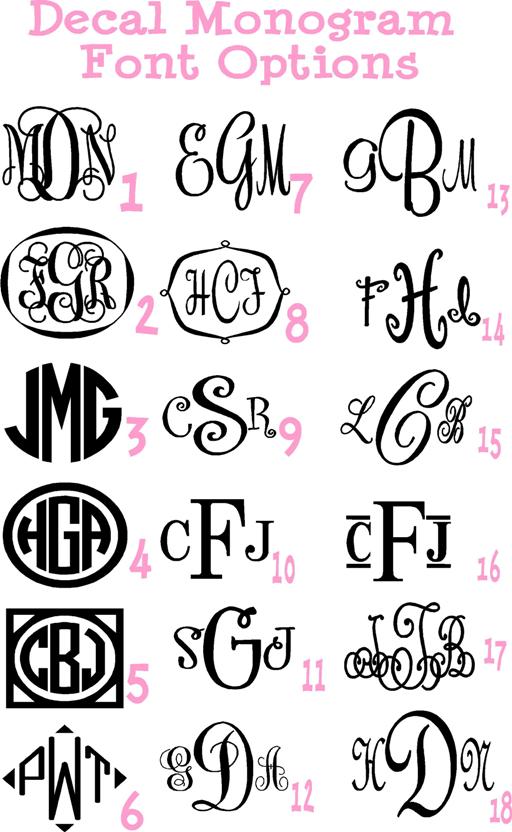 Vinyl Monogram Initial Fonts