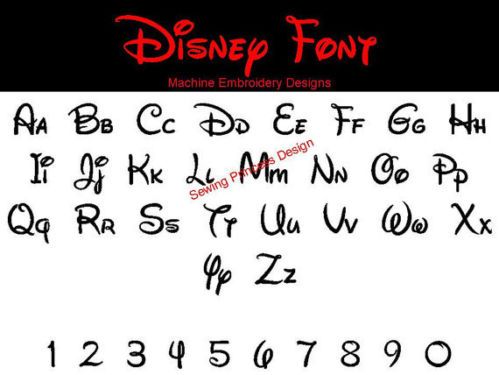 Walt Disney Font Alphabet Embroidery Design