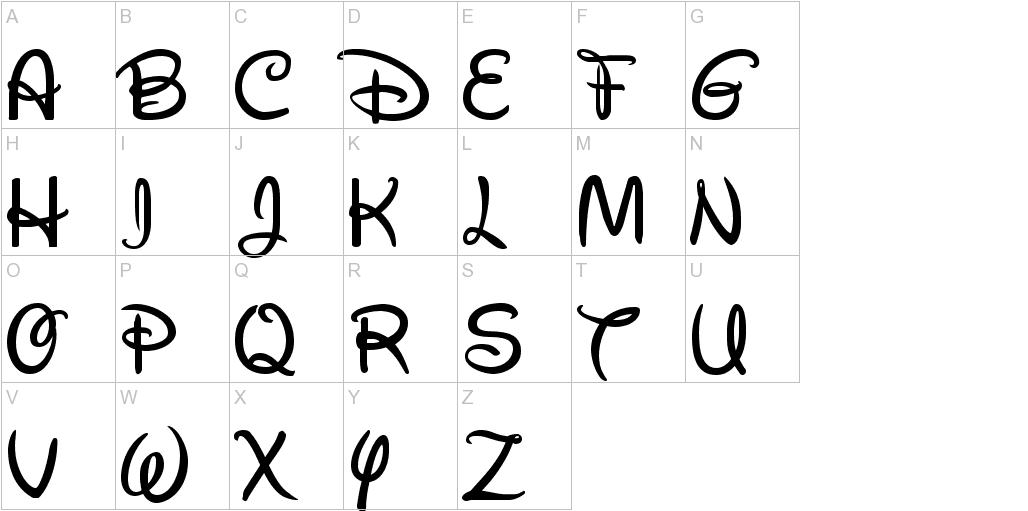 Walt Disney Letters Font Walt Disney Letters Font