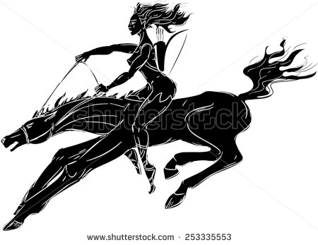 Warrior Princess Silhouette Clip Art