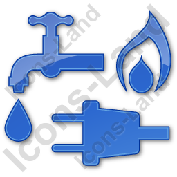 Water Gas Electric Utility Icon