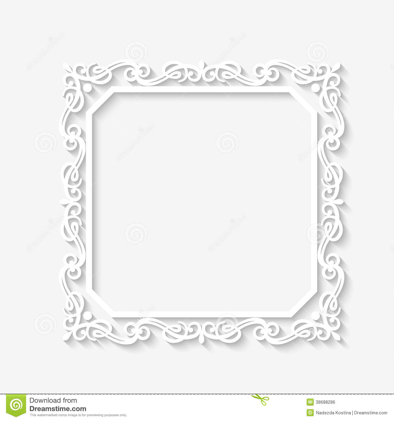 White Vintage Frame Vector