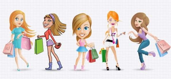 Woman Shopping Vector