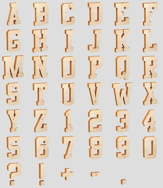 Wood Alphabet Letters Fonts