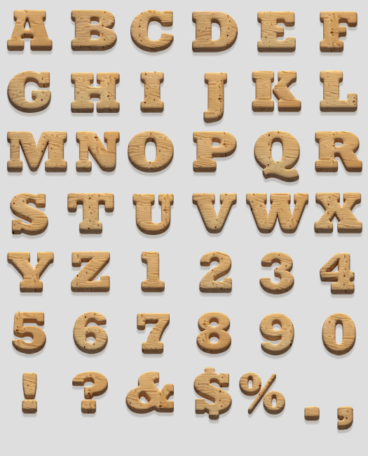 10 Wooden Cut Out Numbers Font Images