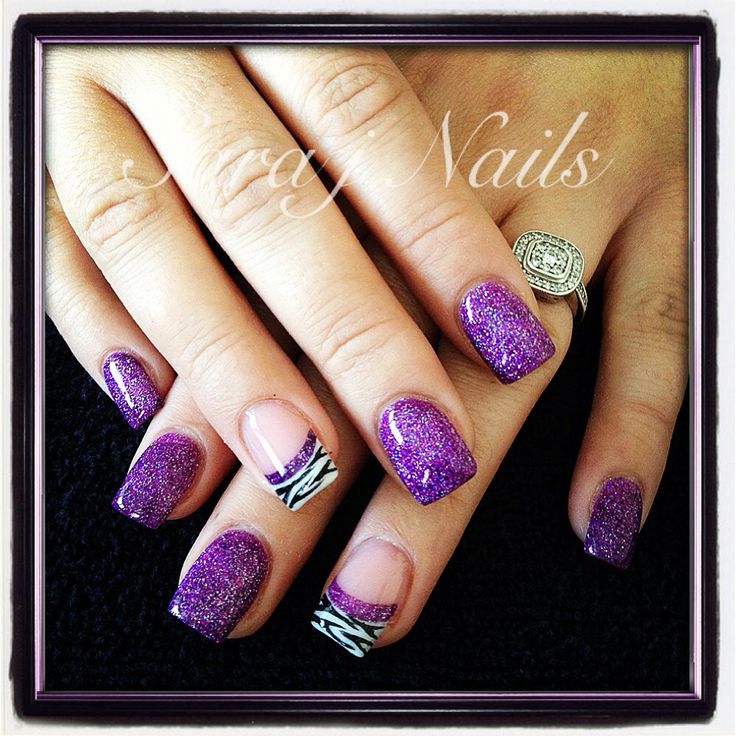 14 Purple Zebra Acrylic Nail Designs Images