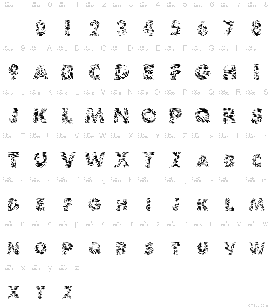 Zebra Print Font Free Zebra Print Font Free