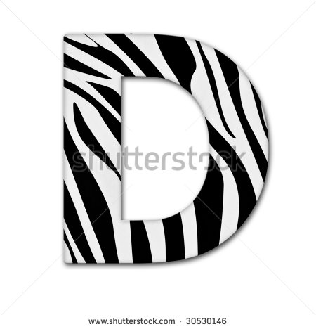 Zebra Print Letter D Zebra Print Letter D