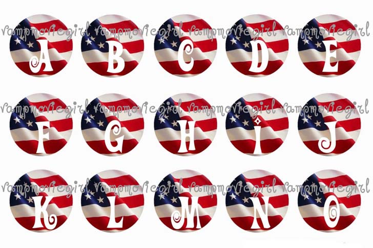 American Flag Alphabet Letters