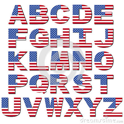 17 American Flag Font Letters Images