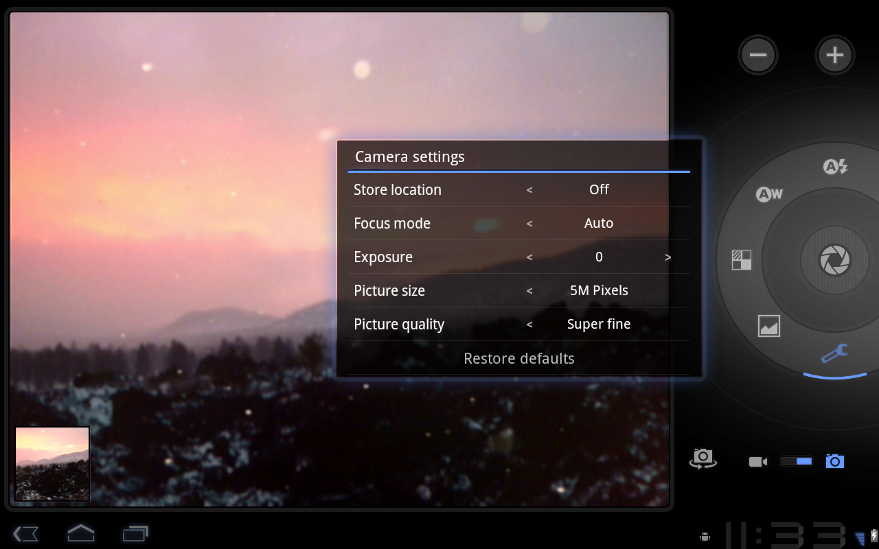 Android Camera Screen Shot