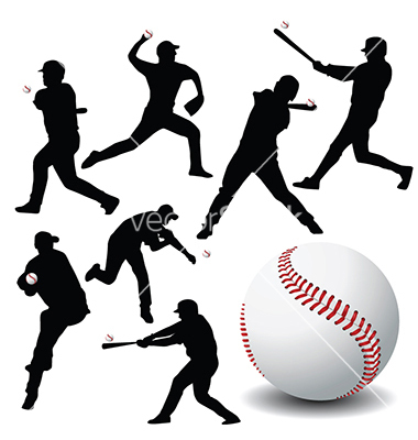 Baseball Silhouettes Vector