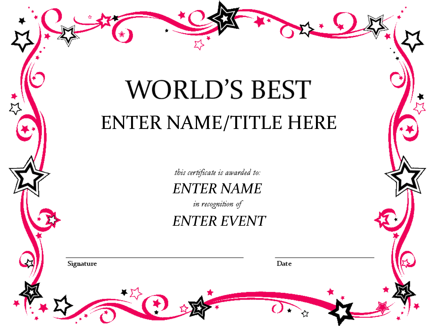 Best Award Certificate Template