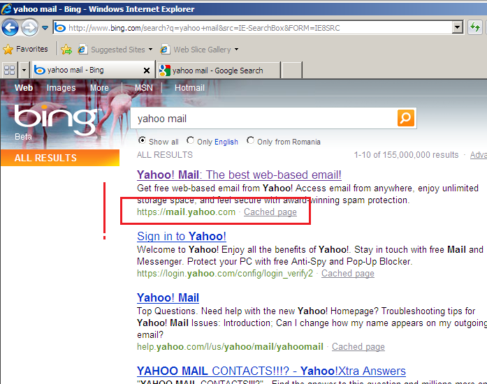 Bing Yahoo! Mail