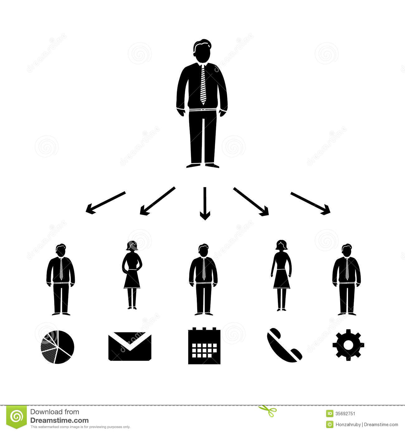 Black and White Business People Icons