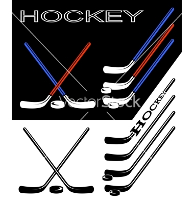 Black and White Hockey Stick Logo