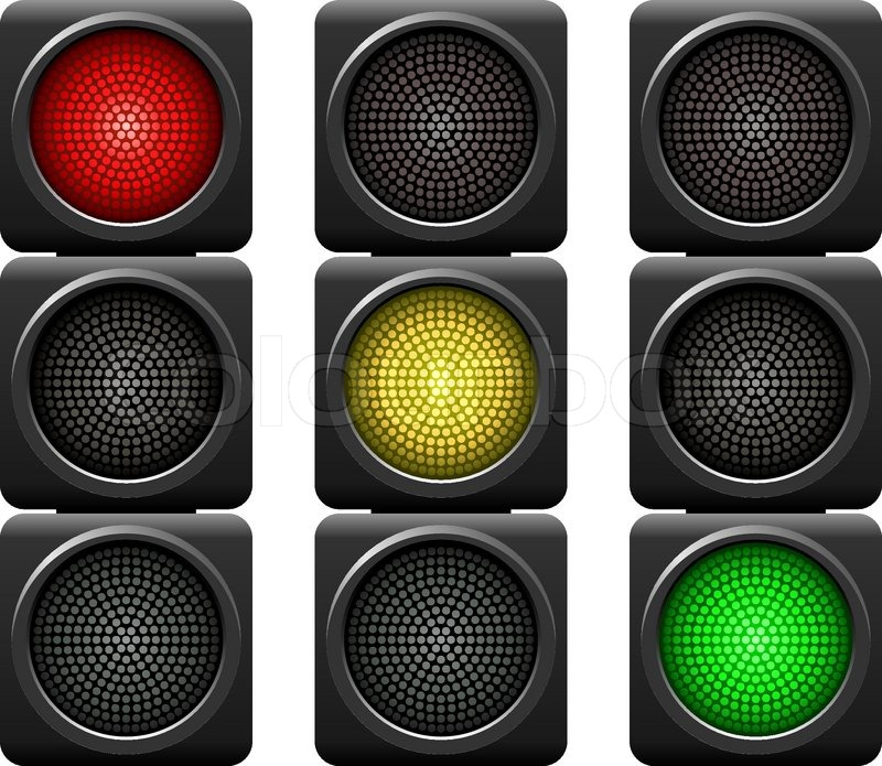 Black and White Horizontal Traffic Light