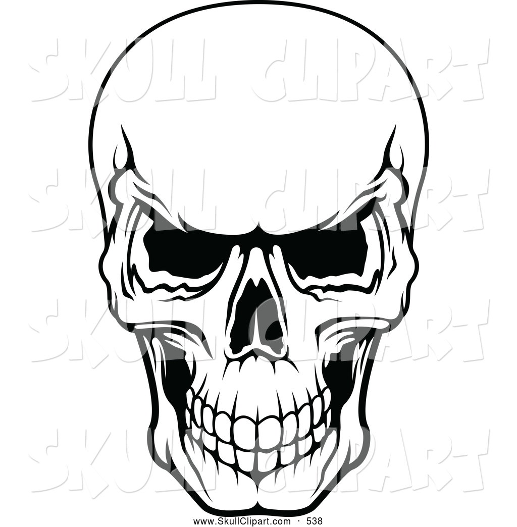 Black and White Skull Clip Art