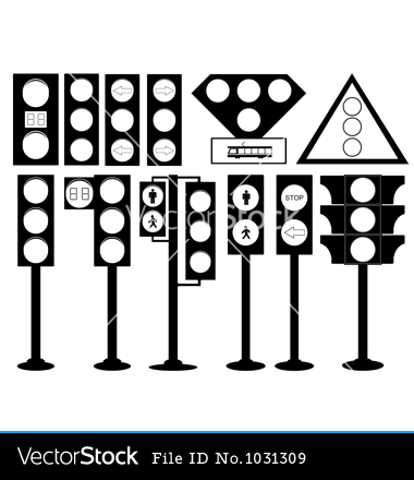 Black and White Traffic Light