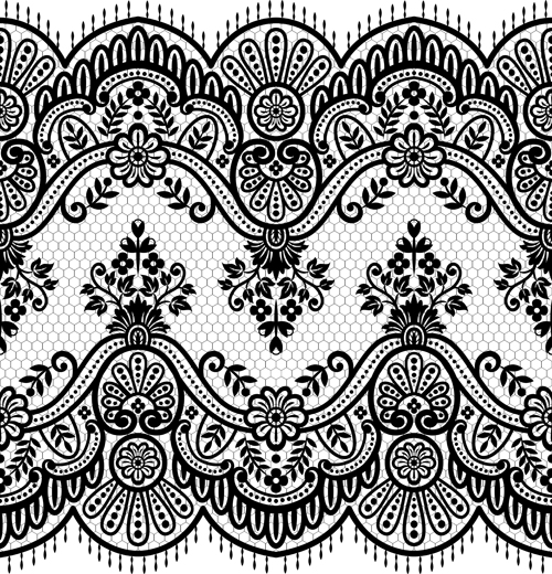 Black Lace Border Vector