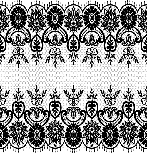 Black Lace Border Vector