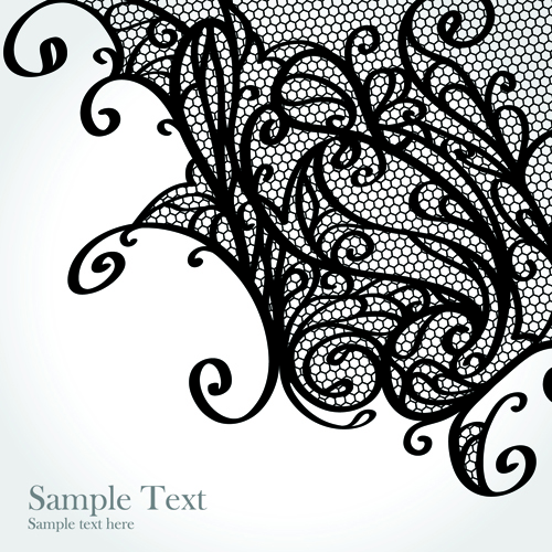 Black Lace Pattern Vector